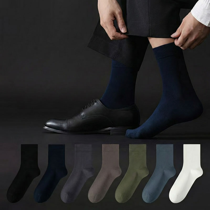 Cotton Mid-Calf Formal Socks for Men-8007